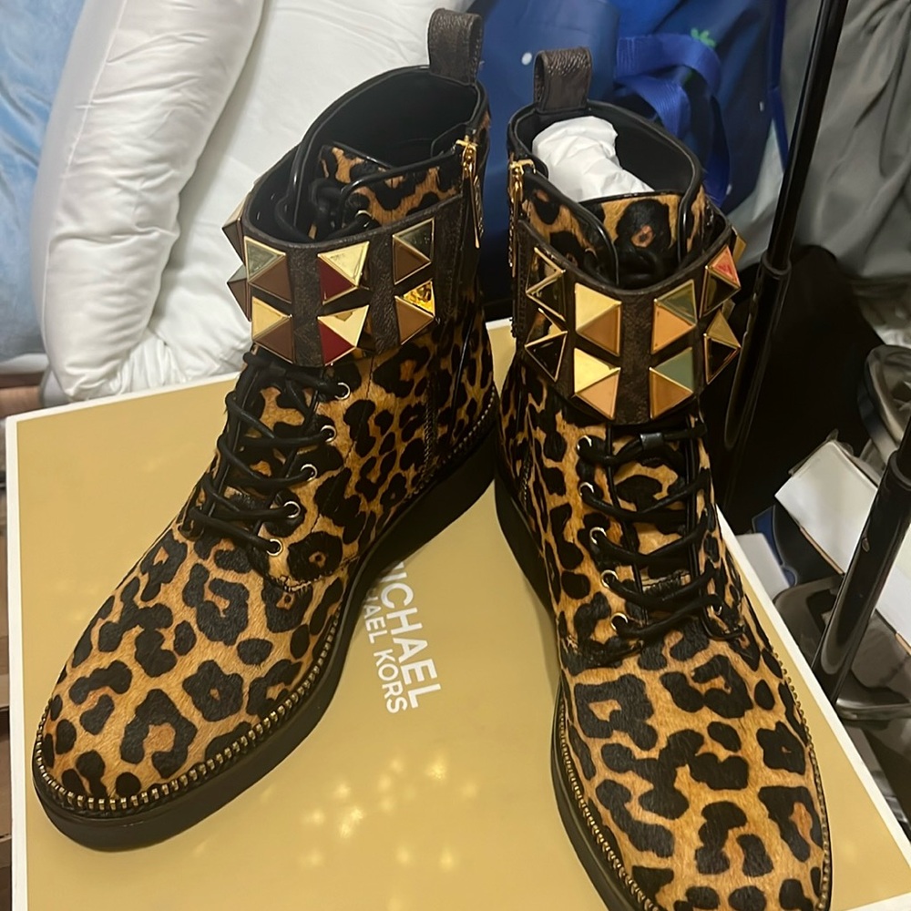 Michael Kors Haskell Cuff Bootie cheetah print